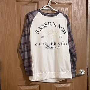 Long Sleeve Tee - White and Gray